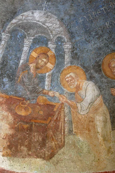 Kostel Svatého Mikuláše Freska Ježíš Apoštolem Turecko — Stock fotografie