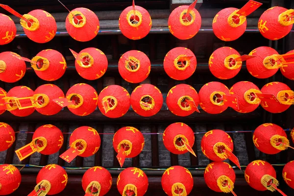 Chinese Rode Lampen Een Boeddhistische Tempel China — Stockfoto