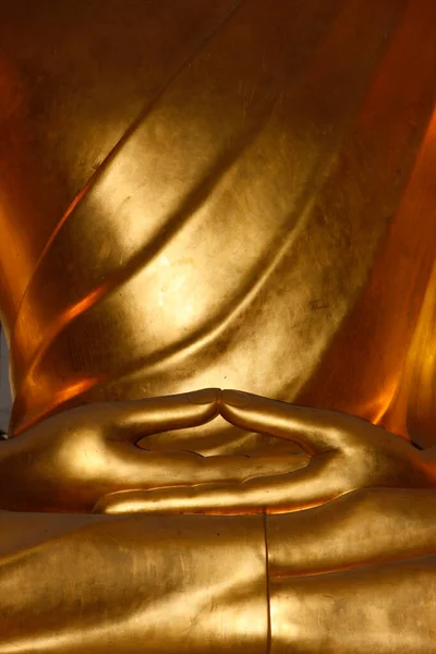 Statua Buddha Dettaglio Mudra Francia — Foto Stock