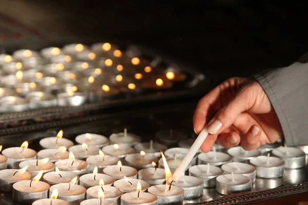 Wesak Feier Kerzen Frankreich — Stockfoto