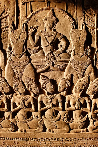 吴哥窟 墙上雕刻的细节 Apsara 柬埔寨 — 图库照片