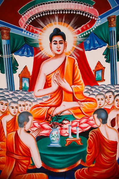 Ζωή Του Βούδα Καθοδηγείς Τους Συσπειρωτήρες Της Συνέλευσης Καμπότζη — Φωτογραφία Αρχείου