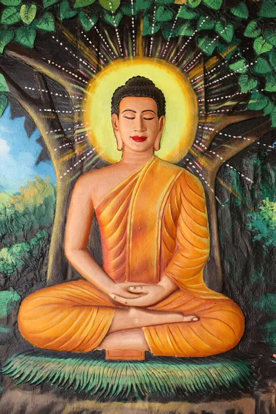 Klasztor Preah Bal Rath Życie Buddy Medytacja Nad Kwiatem Lotosu — Zdjęcie stockowe