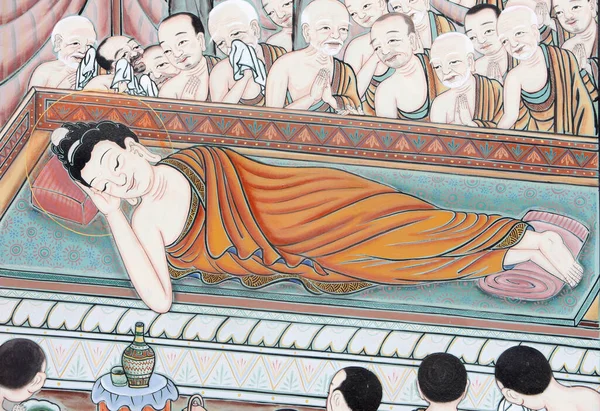 Vita Buddha Dopo Anni Insegnamento Del Dharma Buddha Passò Parinirvana — Foto Stock