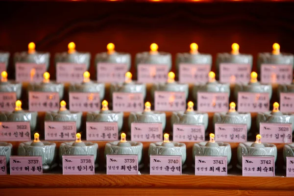 Candele Funebri Tempio Buddista Corea Del Sud — Foto Stock