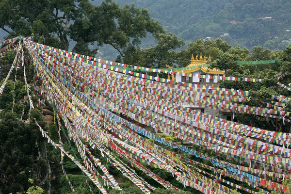 Σημαίες Προσευχής Ναός Swayambunath Βιετνάμ — Φωτογραφία Αρχείου