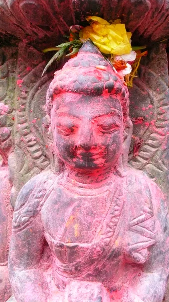 Buddhastatue Einem Buddhistischen Tempel Nepal — Stockfoto