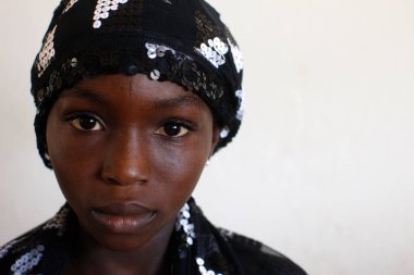 Afrika 'daki Müslüman kız. Togo. 