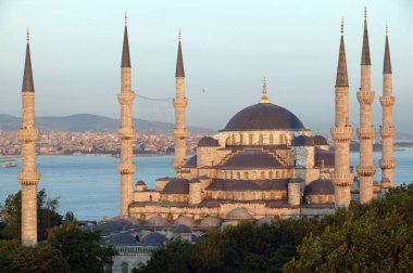 İstanbul 'daki Mavi Cami. Türkiye.