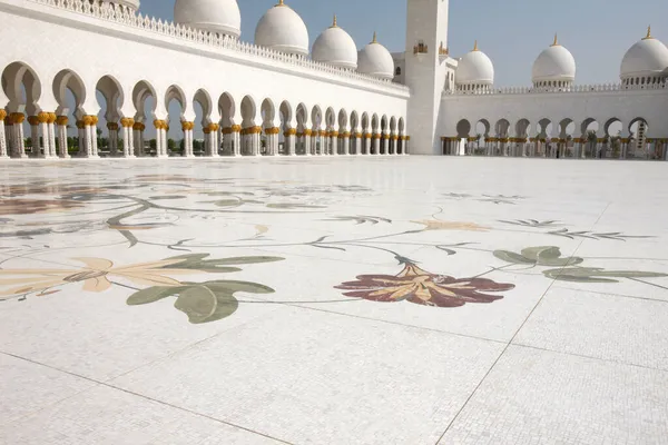 Zayed Sejk Nagy Mecset Legjobb Típusú Színes Virágos Márvány Mozaik — Stock Fotó