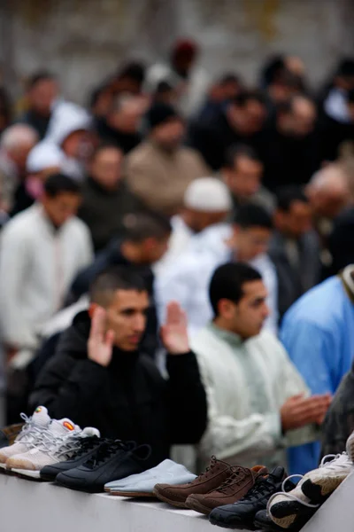 Eid Kebir Oração Grande Mesquita Lyon França — Fotografia de Stock