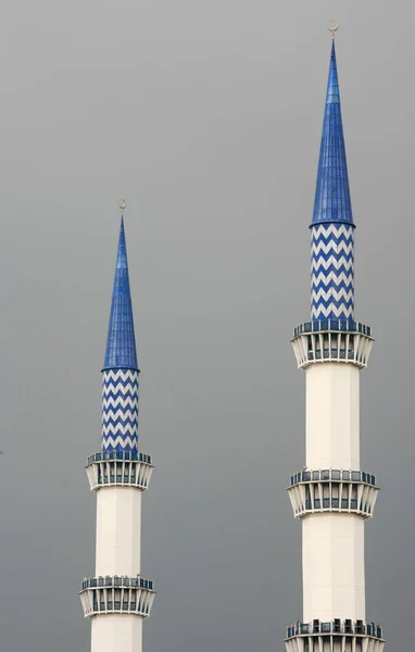 Meczet Shal Halam Minarety Malezja — Zdjęcie stockowe