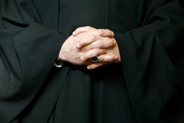 Protestant Minister Closeup Hands Switzerland — Stock Photo, Image