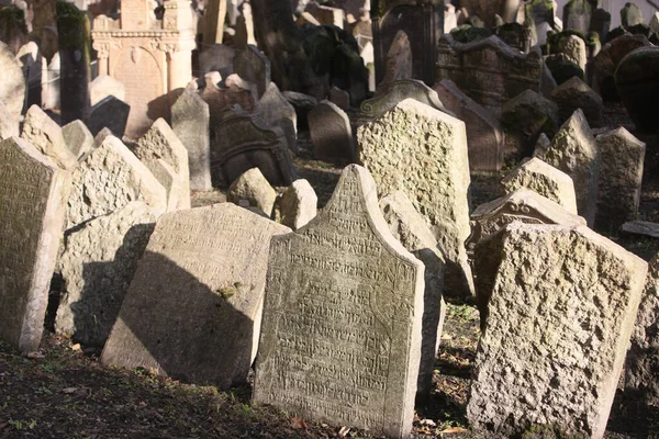 Grafstenen Oude Joodse Begraafplaats Josefov Joodse Wijk Oude Stad Tsjechische — Stockfoto