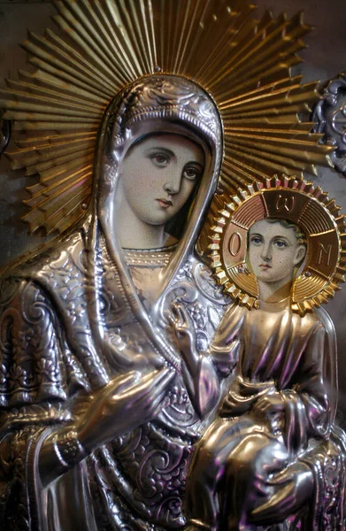 Ortodox Templom Szűz Mária Gyermek Franciaország — Stock Fotó