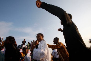 Lome 'da Protestan toplantısı. Togo. 