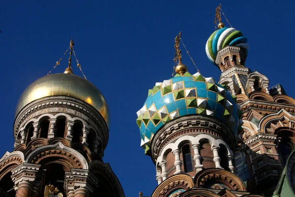 洒血的救主教会或复活教会 洋葱王国 Onion Domes 俄罗斯 — 图库照片