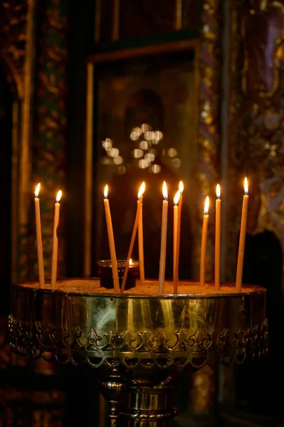 Bougies Dans Cathédrale Orthodoxe Saint Georges Turquie — Photo