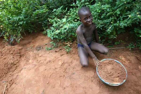 Африканский Ребенок Сельской Местности Бенин — стоковое фото