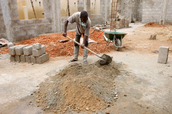 Baustelle Alltag Afrika Togo — Stockfoto