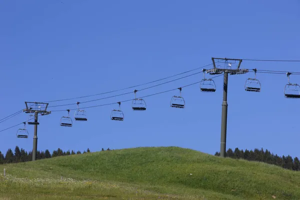 Ski Lift Musim Panas Alpen Perancis Perancis — Stok Foto