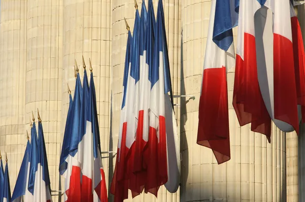 Francia Zászlók Pantheon Előtt Franciaország — Stock Fotó