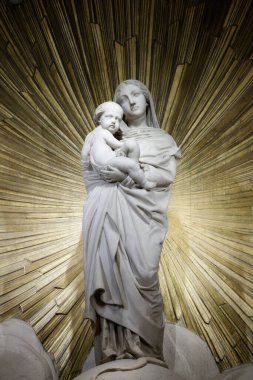 Saint-Francois Xavier Kilisesi. Bakire ve çocuk. Fransa. 