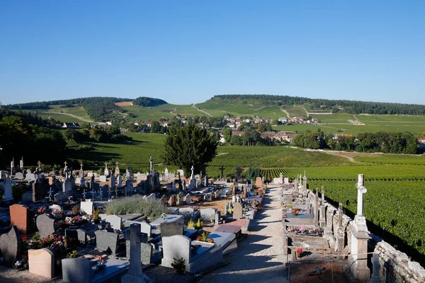 Mercurey Heeft 650 Wijngaarden Belangrijkste Wijnbouwgemeenschap Bourgondië Begraafplaats Frankrijk — Stockfoto