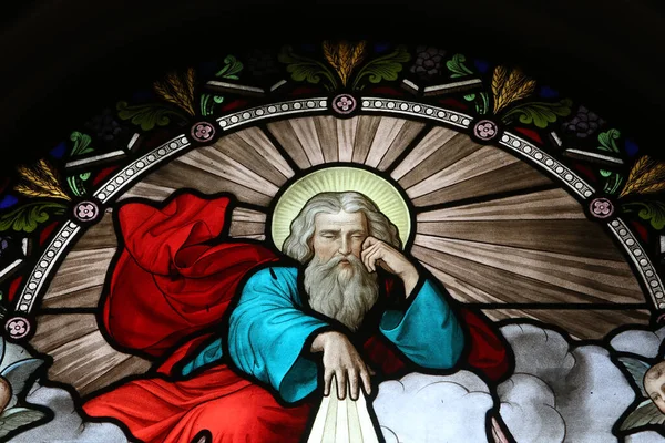 Holy Sacrament Church Stained Glass Window God France — Fotografia de Stock