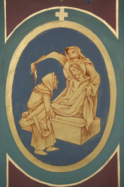 Jesus Entombment Roman Catholic Church France — Stock Photo, Image