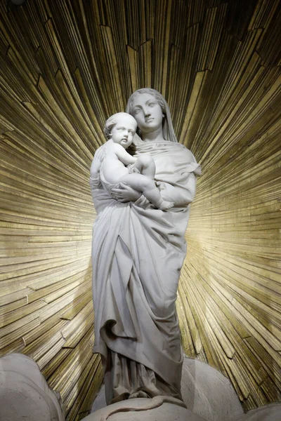 Saint Francois Xavier Church Virgin Child France — стокове фото