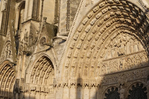 Portali Della Cattedrale Bourges Francia — Foto Stock