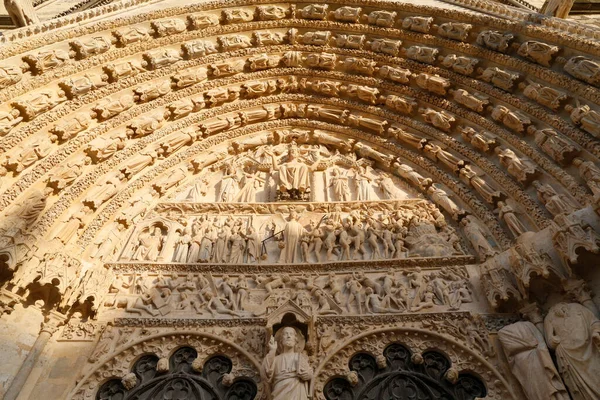Last Judgment Western Portal Bourges Cathedral France — стоковое фото