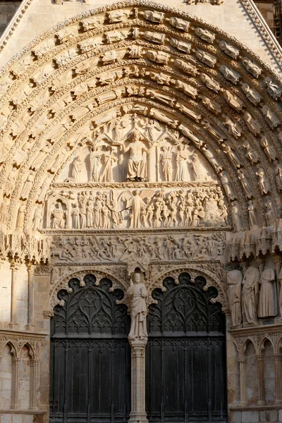 Utolsó Ítélet Nyugati Portál Bourges Katedrális Franciaország — Stock Fotó