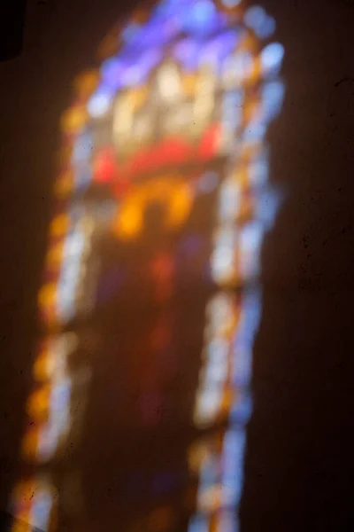 Stained Glass Window Reflection France — Stockfoto