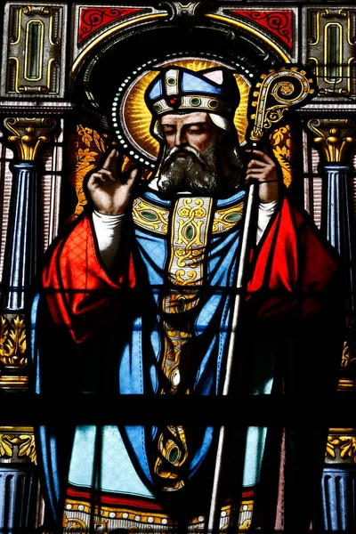 Stained Glass Window Saint Nicolas France — Stockfoto