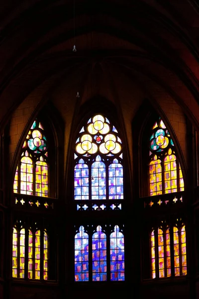 Stained Glass Windows Nevers Cathedral France — Fotografia de Stock