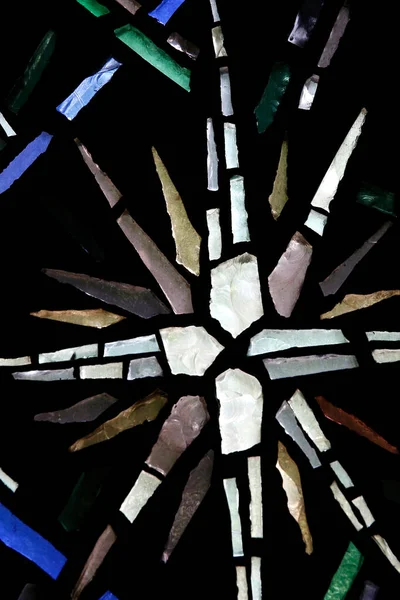 Kerk Notre Dame Fatima Raam Van Glas Lood Een Ster — Stockfoto