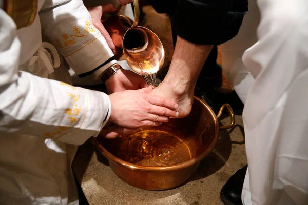 Maundy Jeudi Fête Lavage Des Pieds Église Catholique Romaine France — Photo