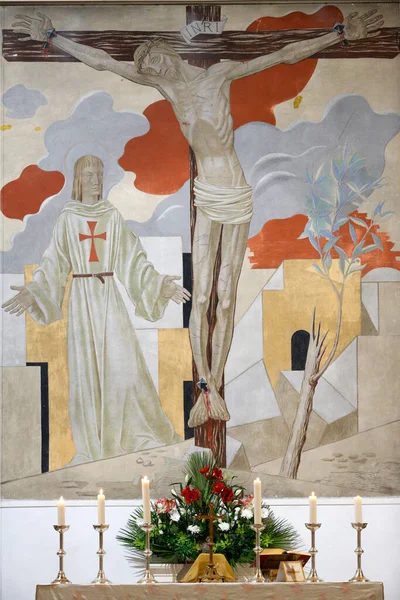 Altar Jesus Cristo Igreja Católica Romana França — Fotografia de Stock