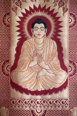 Oturan Buda 'nın vücut bulmuş hali. Dini sanat. Fransa. 