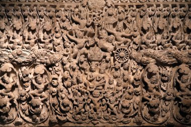 Vishnu. Angkor Wat batı girişleri merkez kapı. Doğu Lintel. Guimet Müzesi. Asya Sanatları Müzesi. Paris mi? Sergi: 