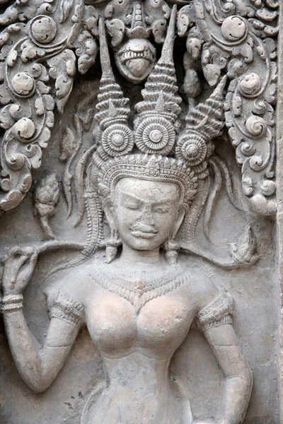 Apsara Cast Angkor Wat Western Entrances Central Tour Gate Musee — Stockfoto