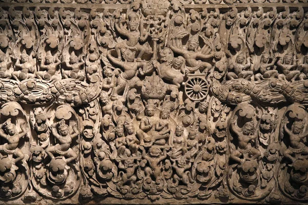 Vishnu Angkor Wat Entrées Ouest Porte Centrale Eastern Lintel Musee — Photo