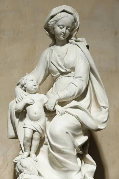 Madonna Child Roman Catholic Church Belgium — стокове фото