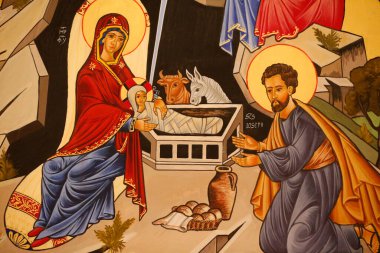 Noel beşiği. İsa 'nın doğuşu. Roma Katolik Kilisesi. İtalya. 