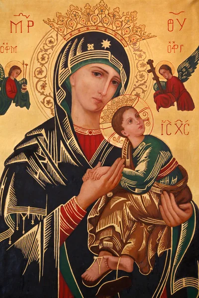Ukraiński Greckokatolicki Kościół Władimira Wielkiego Paryżu Obraz Matki Bożej Nieustającej — Zdjęcie stockowe