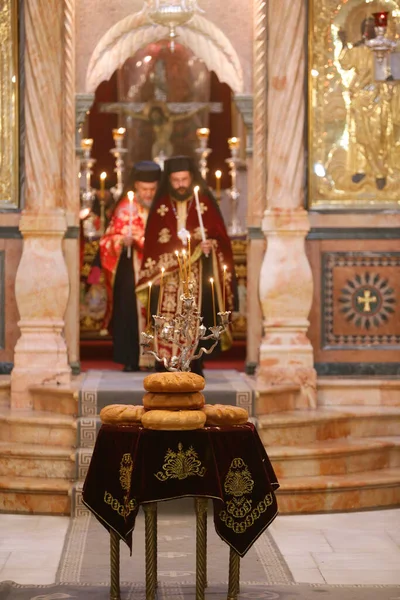 Kutsal Mezar Kilisesi Yunan Ortodoks Katolik Kilisesi Ortodoks Ayini Srail — Stok fotoğraf