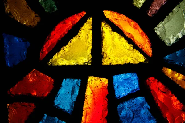Fönster Målat Glas Bebådelsens Basilika Israel — Stockfoto