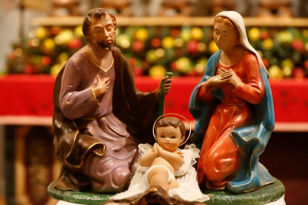 Christmas Crib Nativity Roman Catholic Church Italy — стокове фото